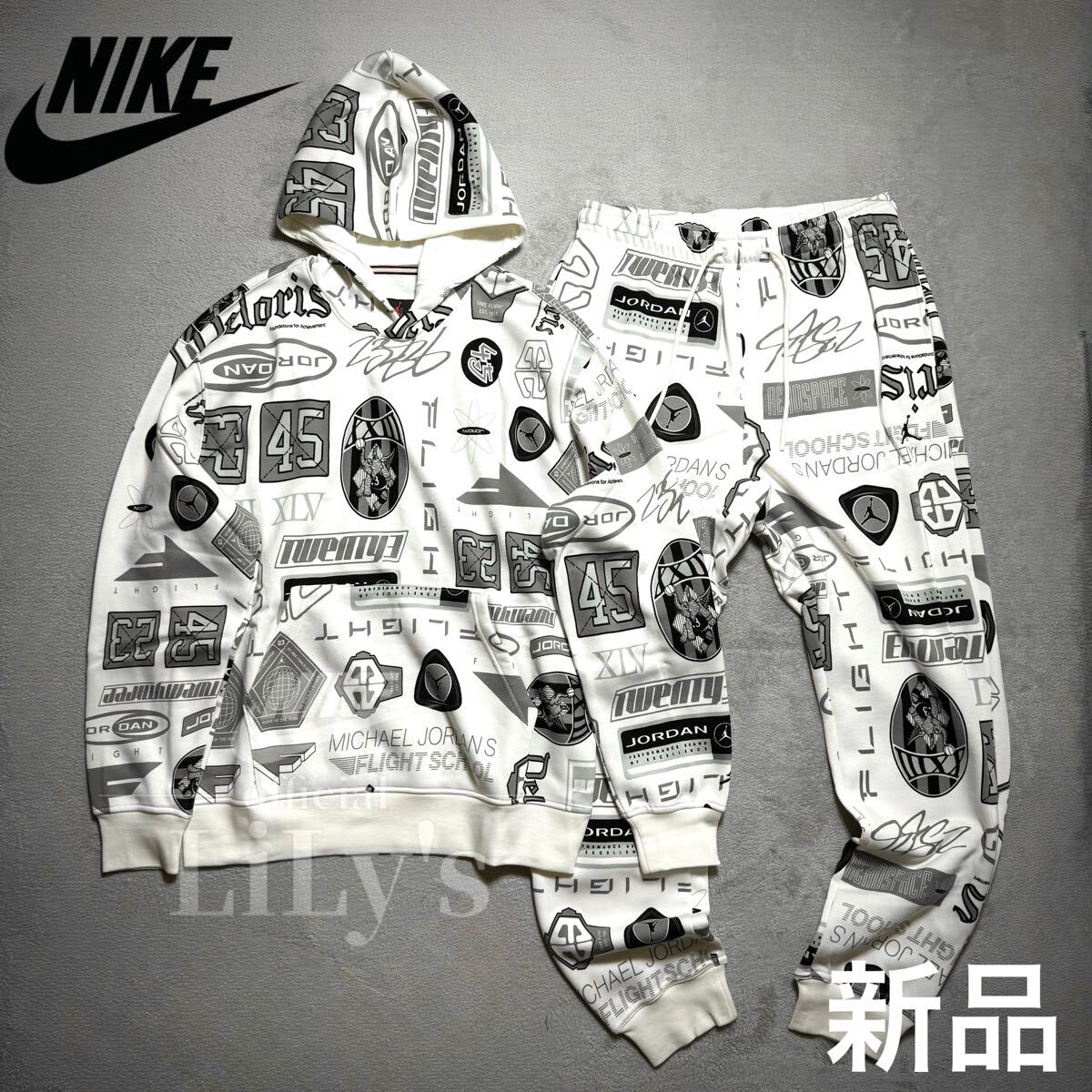 【XLサイズ】NIKE上下セットアップ ジョーダン 白黒 ホワイト 定価23,320円拍卖
