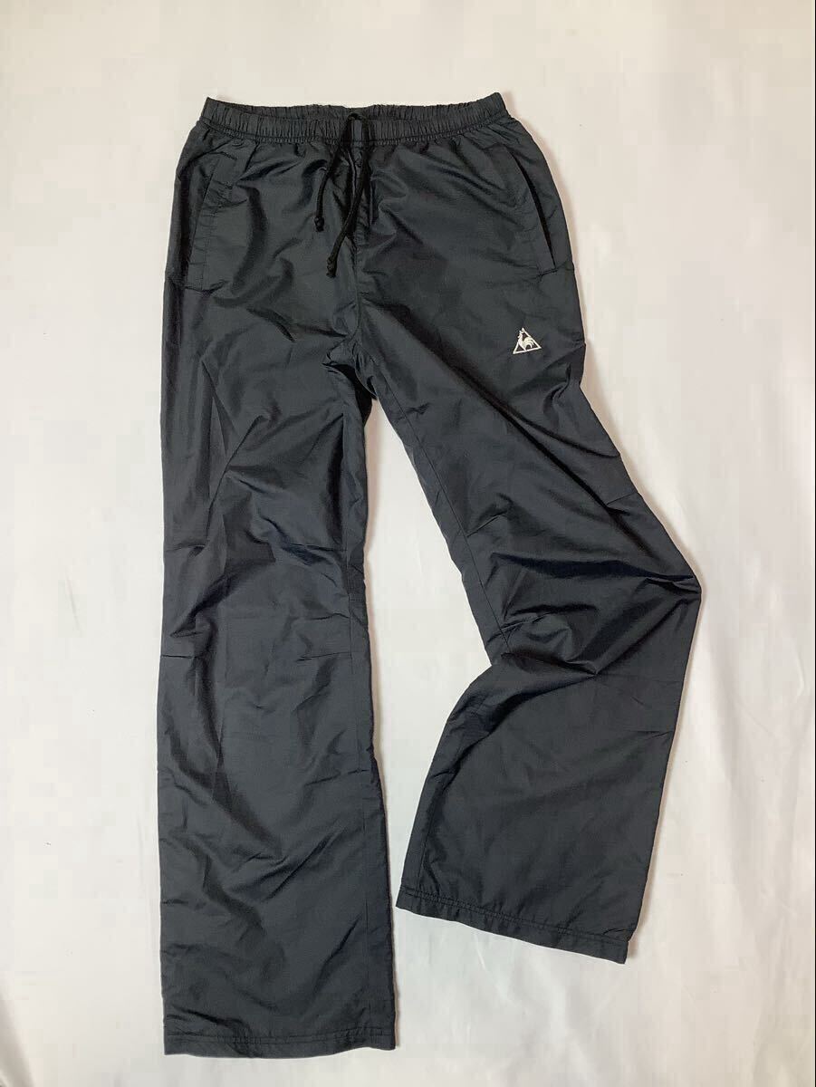 (レディース) le coq sportif ルコック // メッシュ裏地 マーク刺繍 ウインド ロングパンツ (黒) サイズ M拍卖