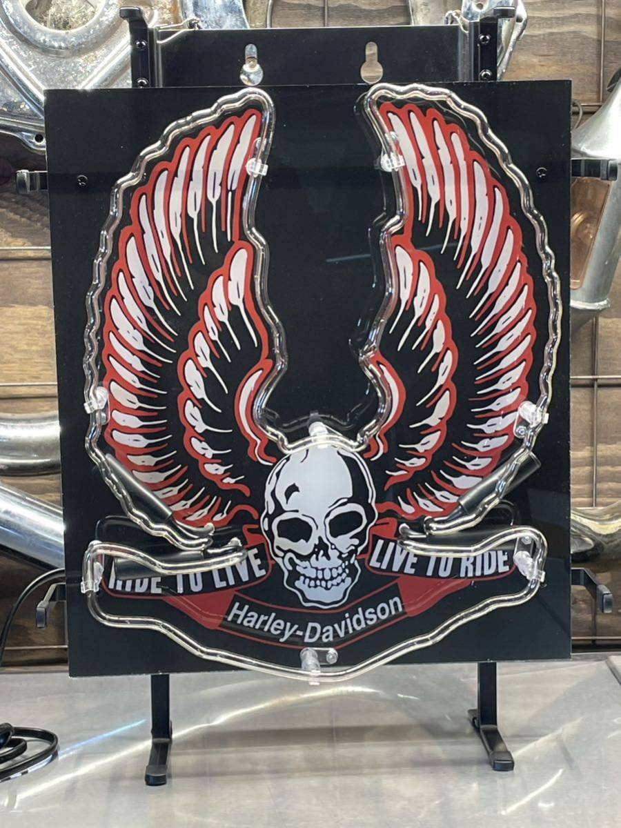 ヴィンテージ スカル ネオン 看板 チョッパー ハーレー ショベル パン ナックル 雑貨 ロカビリー 旧車 バイカー ガレージ 古着 レトロ拍卖