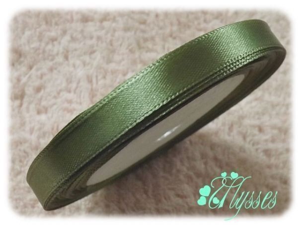 ★アクセ★117★オリーブサテンリボン10mm幅20m★1巻★説明文・自己紹介は必ずお読みください拍卖