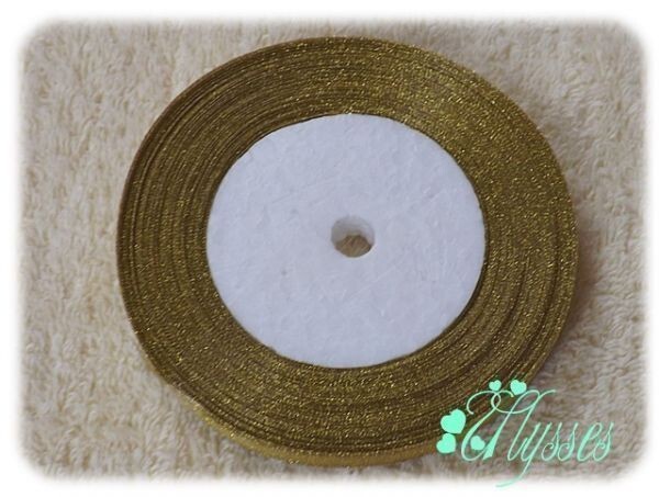 ★アクセ★51★ゴールドオーガンジーリボン10mm幅20m★1巻★説明文・自己紹介は必ず読みください拍卖