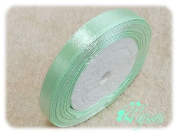 ★アクセ★508★ライトグリーンサテンリボン10mm幅20m★1巻★説明文・自己紹介は必ずお読みください拍卖