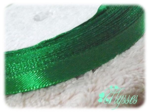 ★アクセ★510★6mm幅グリーンーサテンリボン20m★1巻★説明文・自己紹介は必ず読みください拍卖