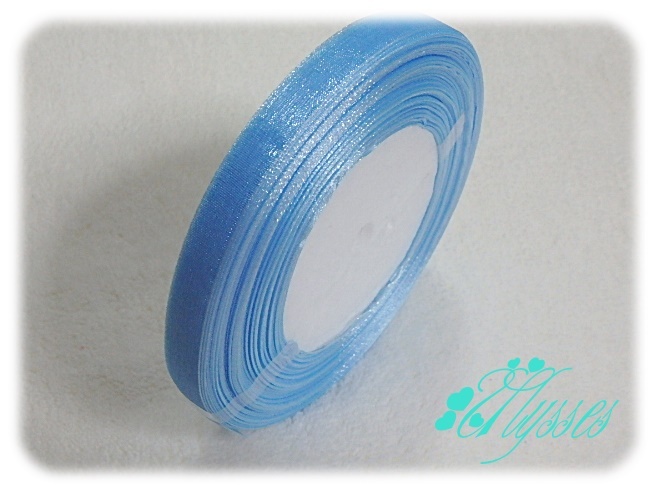 ★アクセ★268★10mm幅 40m オーガンジリボン スカイブルー★1巻★説明文・自己紹介は必ずお読みください拍卖
