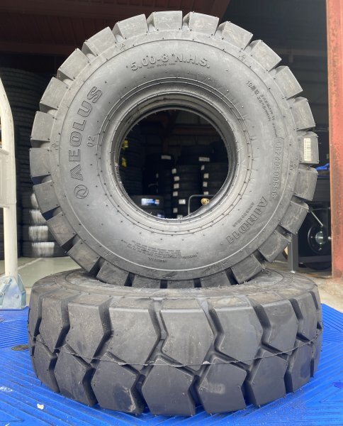 【法人宛限定送料無料】1114M5.10 新品2本セット 5.00-8 10PR AEOLUS AIND11 フォークリフト用タイヤ チューブ フラップ付拍卖