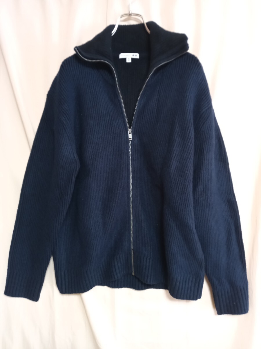 4693 ★★ ユニクロJWAスフレヤーンリブフルジップセーター サイズM 拍卖
