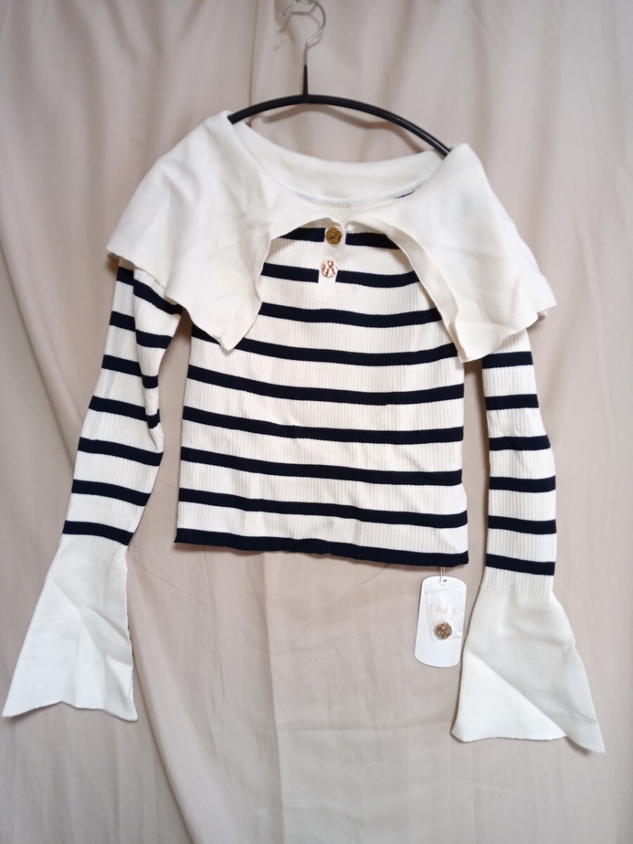 4683 ★★ チコ CHICO 大きな襟のカットソー 長袖 定価6820円 新品拍卖