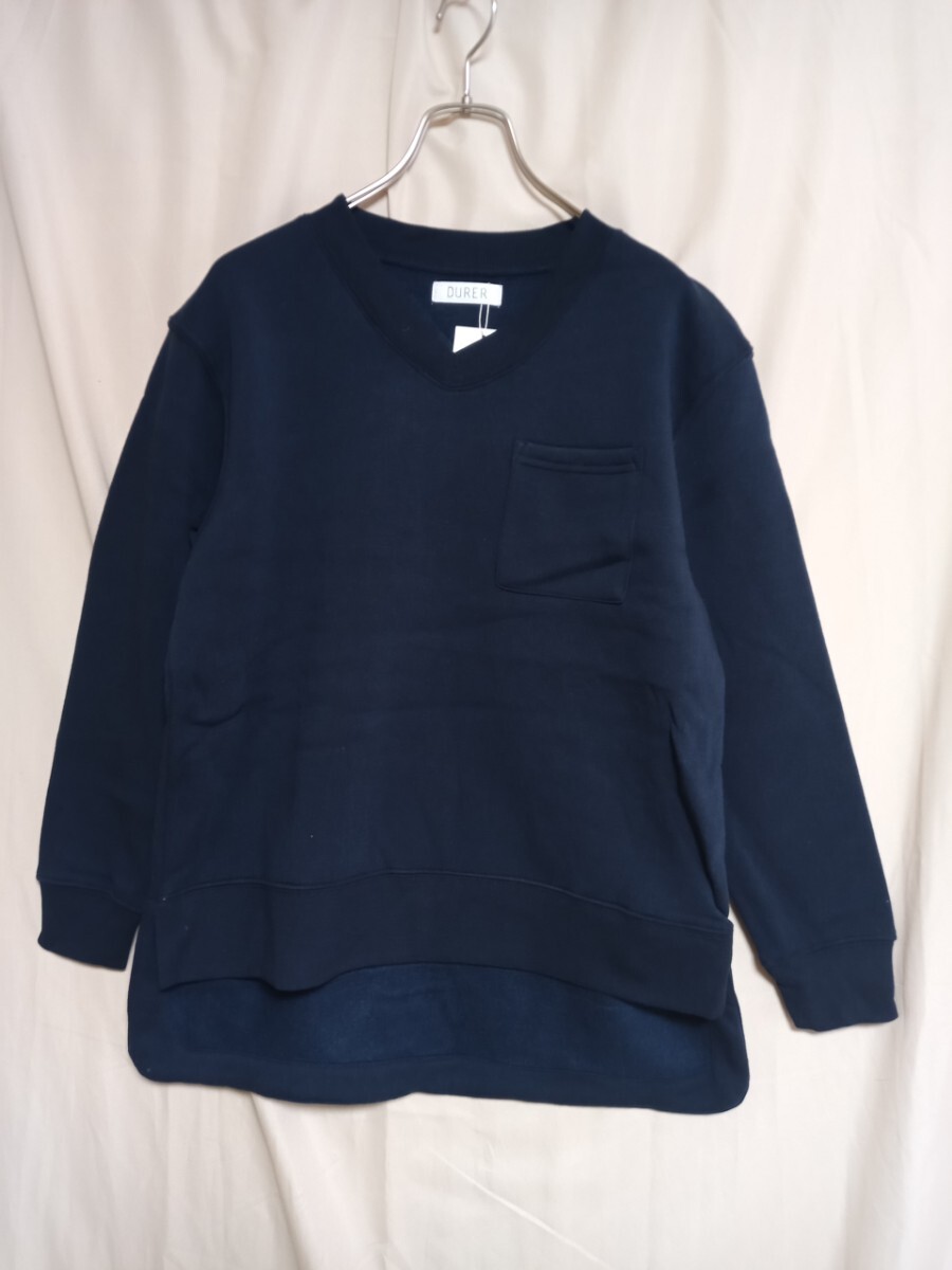 4724 ★★ DURER 新品 裏起毛 長袖トップス 新品 定価3900円 ネイビー拍卖