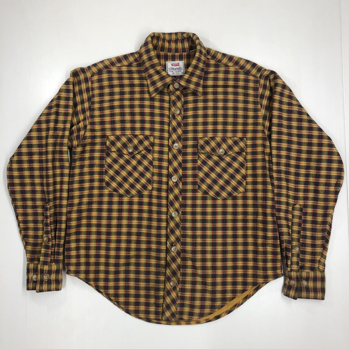 LEVI'S リーバイス 長袖シャツ チェック柄 ポルトガル製 厚手 ガーゼ調裏地 レディース Mサイズ 511-2拍卖