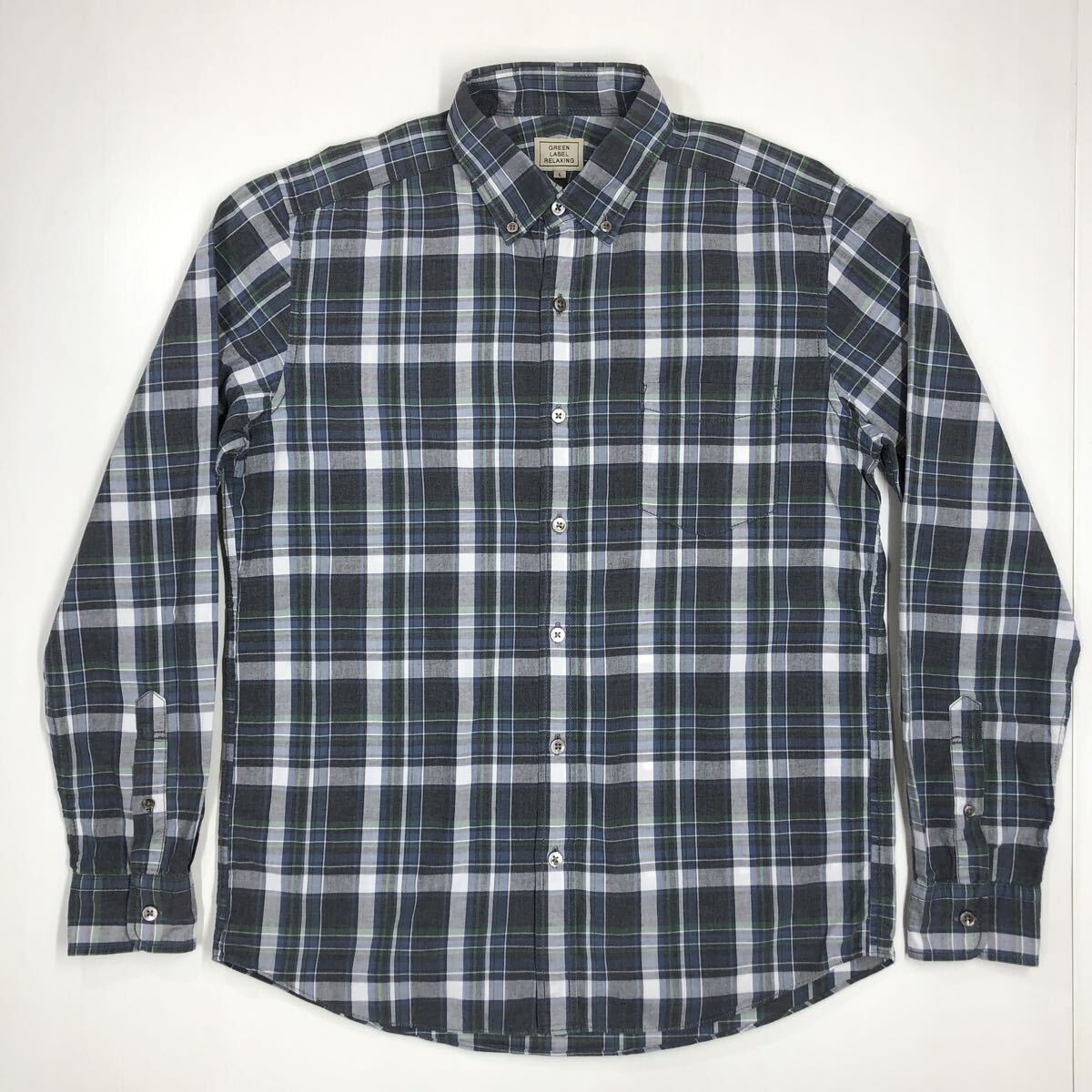 GREEN LABEL RELAXING グリーンレーベルリラクシング 長袖ボタンダウンシャツ メンズ Lサイズ ユナイテッドアローズ 511-14拍卖
