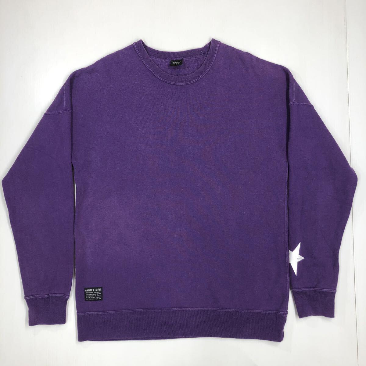 AVIREX アヴィレックス スウェットトレーナー ビッグロゴ パープル メンズ Mサイズ 上野商会 511-27拍卖