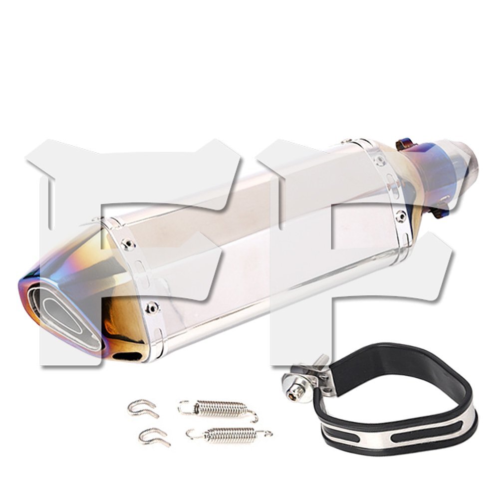 オートバイ スリップオンマフラー バイクマフラー GP バイクサイレンサー Φ38mm~50.8mm 全長370mm ステンレス 排気パイプ カーボン調 汎用拍卖