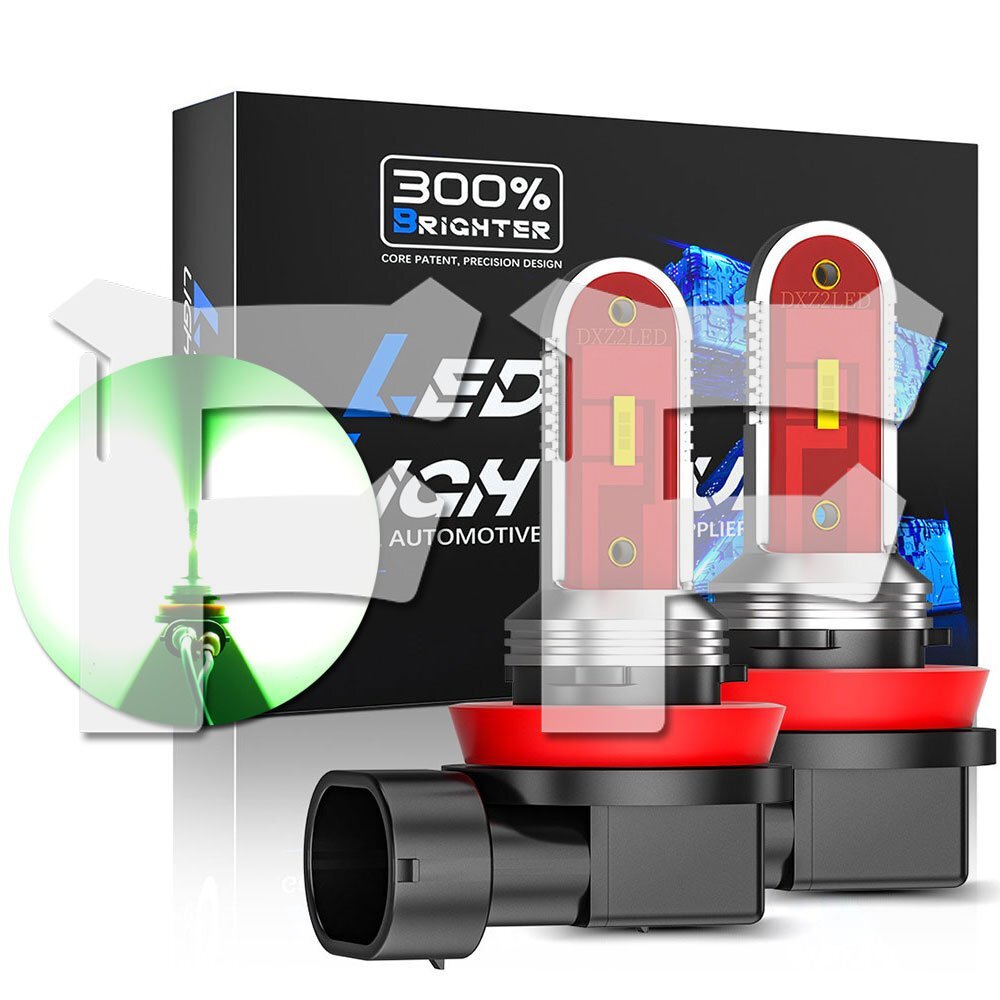 送料無料.. 30W H8/H9/H11/H16兼用 CSPチップ グリーン 3600LM LED ヘッドライト フォグランプ 高品質 1年保証拍卖