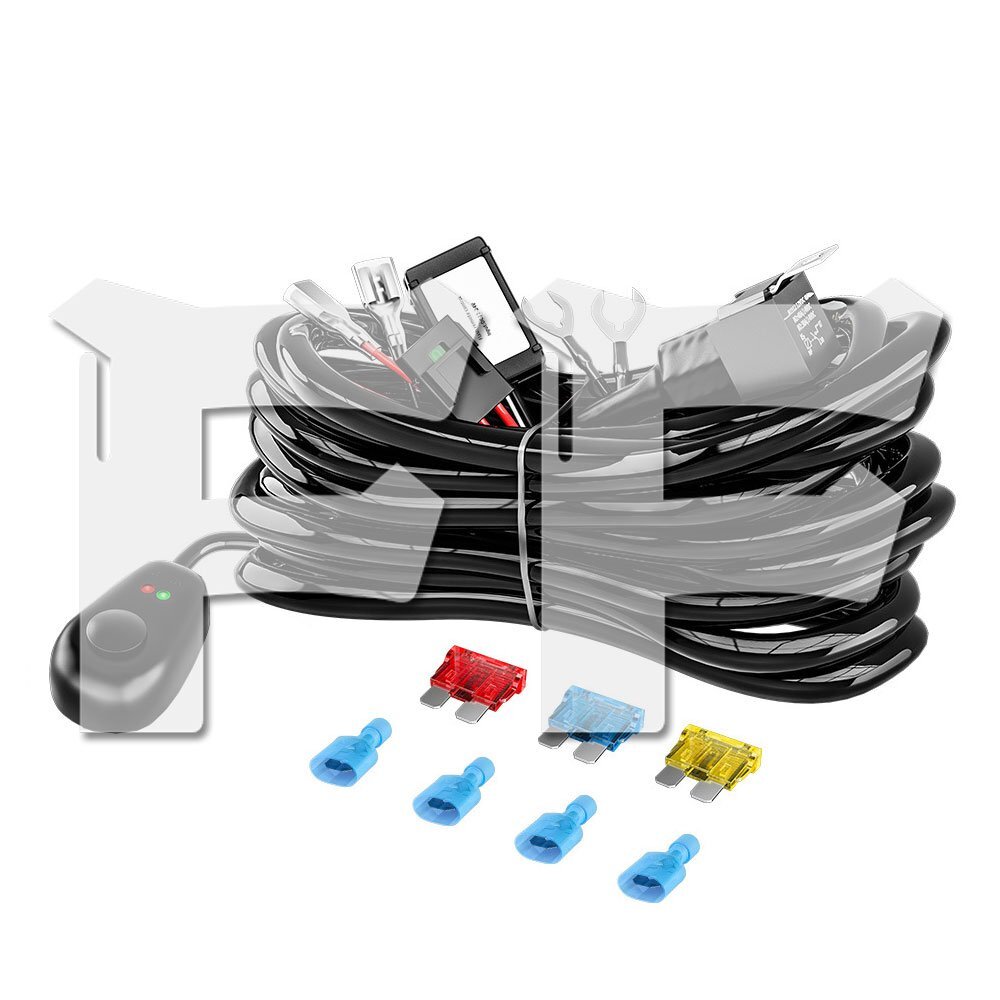 LEDライトバー ワイヤーハーネス オン/オフ ヒューズ 10A 15A 20A 3メートル 作業灯配線 スイッチ付き リレーハーネス 2灯用拍卖