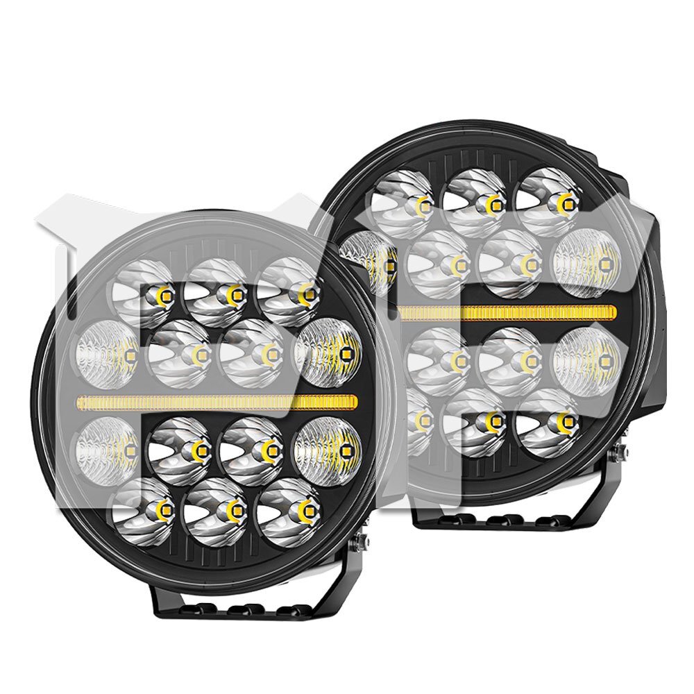 送料無料.. 7インチ 作業灯 LED ワークライト スポットライト ディライト 60W 14000LM ホワイト アンバー ジープ タコマ ジムニー 2個拍卖