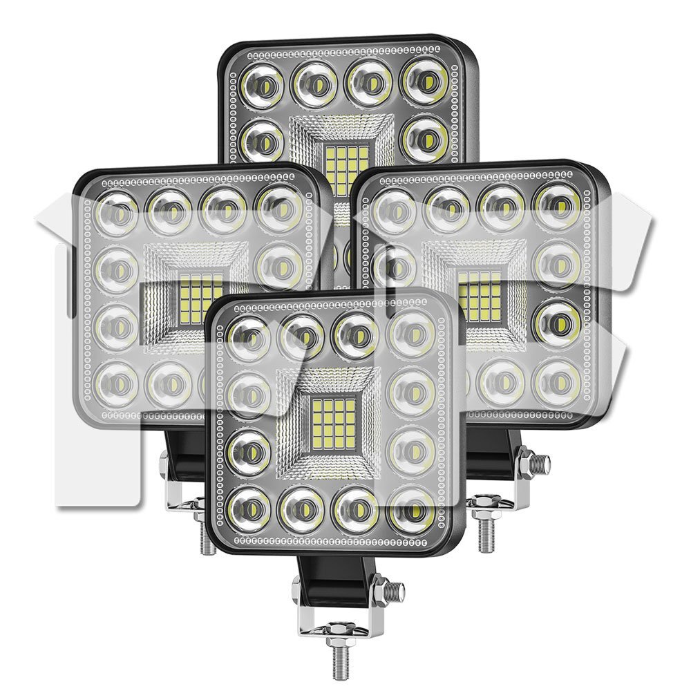 28W 広角タイプ 3インチ LED 作業灯 ワークライト 6500K ホワイト 2800LM 12V/24兼用 SUV UTV ATV ボート 建築機械 工事現場 4個拍卖