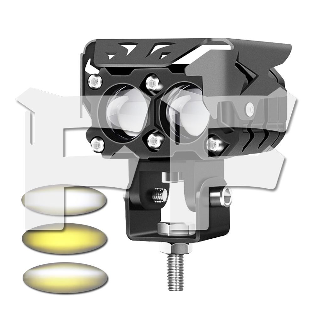 3モードタイプ 36W スッポトライト イエロー・ホワイト 作業灯 オートバイ バイク ジープ SUV LED フォグライト 1個拍卖