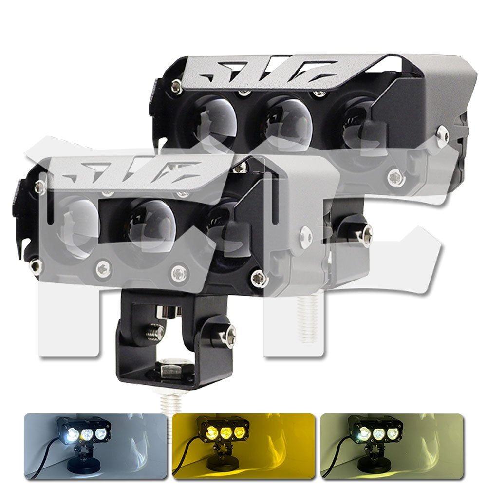 送料無料.. 3モードタイプ 54W スッポトライト イエロー・ホワイト 作業灯 オートバイ バイク ジープ SUV LED フォグライト 2個拍卖