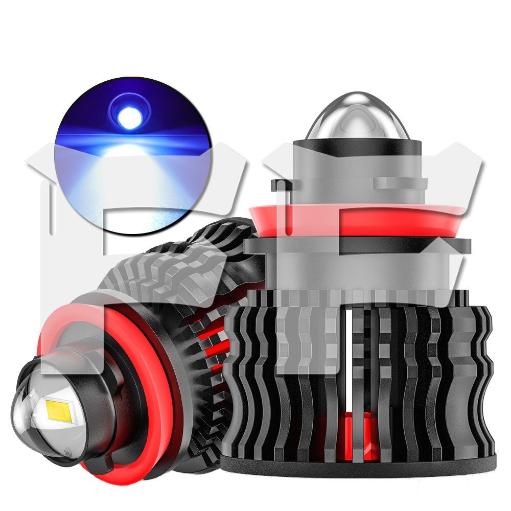 新発売!! 60W H8/H11/H16兼用 12000LM アイス ブルー LED フォグランプ プロジェクターレンズ 12V キャンセラー 高輝度 高品質 2個拍卖