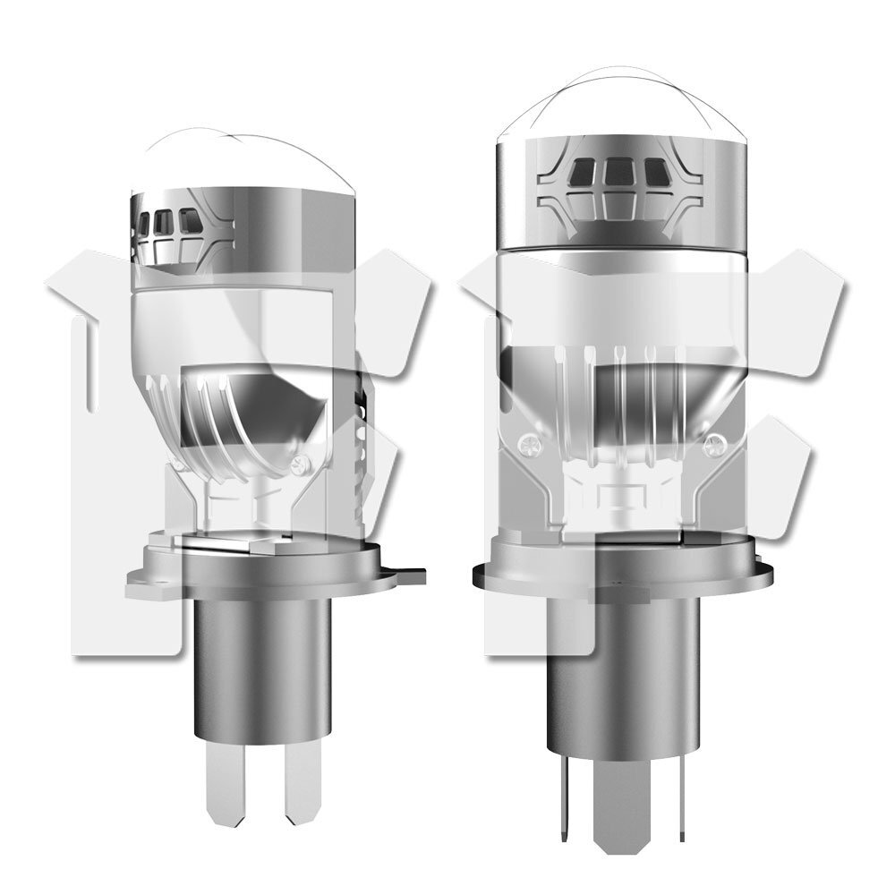 140W H4 Hi.Low ハイ/ロー ミニプロジェクターレンズ 綺麗なカットライン 40000LM 6000K 自動車 2個拍卖
