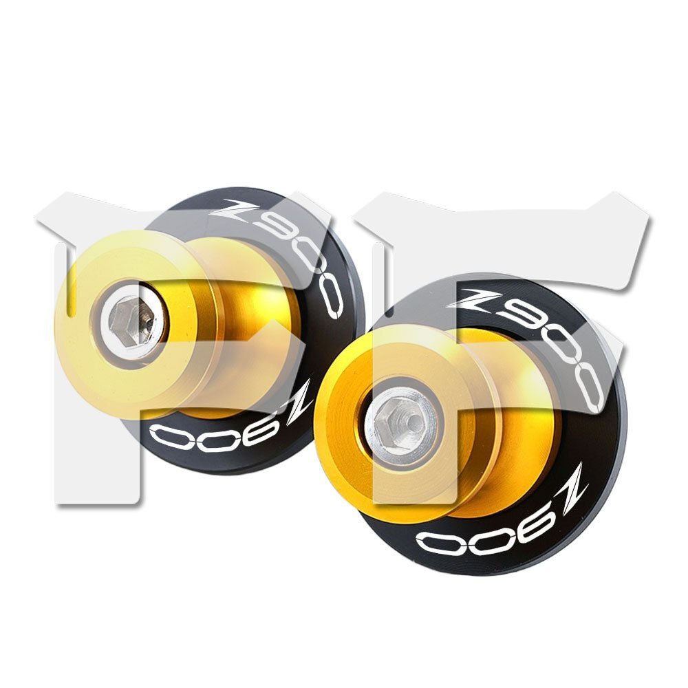 送料無料.. M8 スイングアームスライダー スプールスタンド ネジ ボルト カワサキ KAWASAKI Z900 イエロー 2個 パーツ アクセサリー拍卖