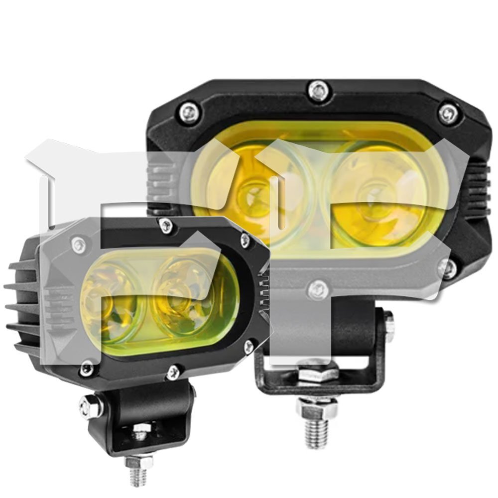 送料無料.. LED ワークライト 40W 4インチ イエロー 作業灯 前照灯 オートバイ トラック ランクル 12V/24V バイク SUV 大型車 FG4C-40W 2個拍卖