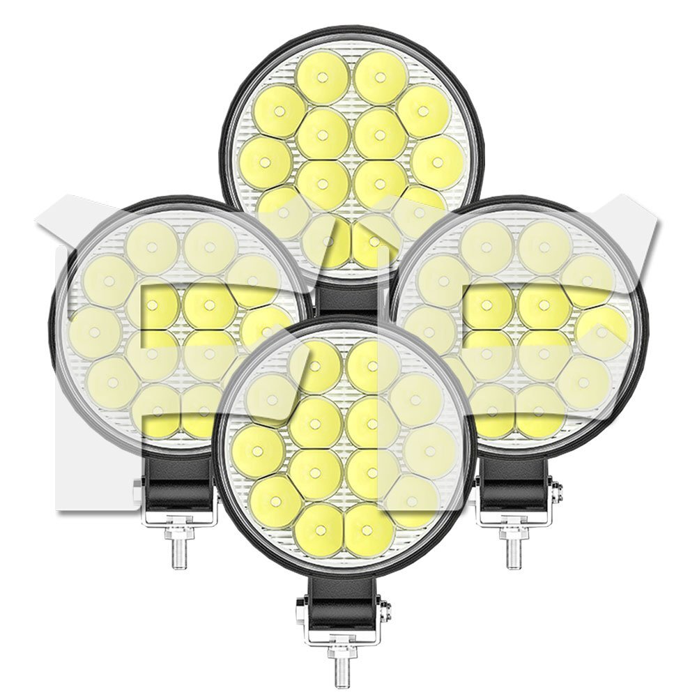 42W 作業灯 LED ワークライト 6500K 広角タイプ ホワイト 12V 車 SUV UTV ATV ボート 4X4 建築機械 道路照明 工事現場 4個拍卖