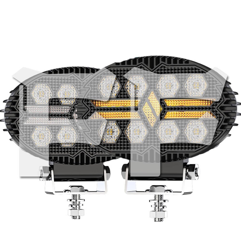 送料無料.. 5.5インチ 作業灯 LED ワークライト 32W 4モード ホワイト/イエロー/白黄/ストロボ DRL 3200LM 汎用 2個 投光器 多用途 大型車拍卖