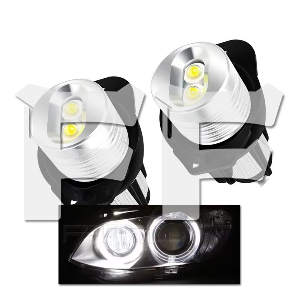 送料無料.. 発光カラー:ホワイト BMW イカリング エンジェルアイ 3シリーズ E90 E91 キャンセラー内蔵 LEDライト 2個拍卖