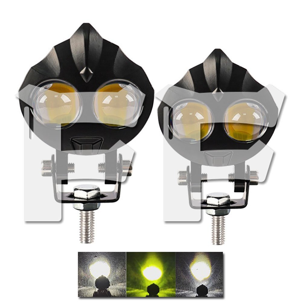 送料無料.. 25W 3モードタイプ ハイ・ロー切替 LED ワークライト ストロボ ホワイト/イエロー ウルトラマン オートバイ SUV ATV OTM 2個拍卖