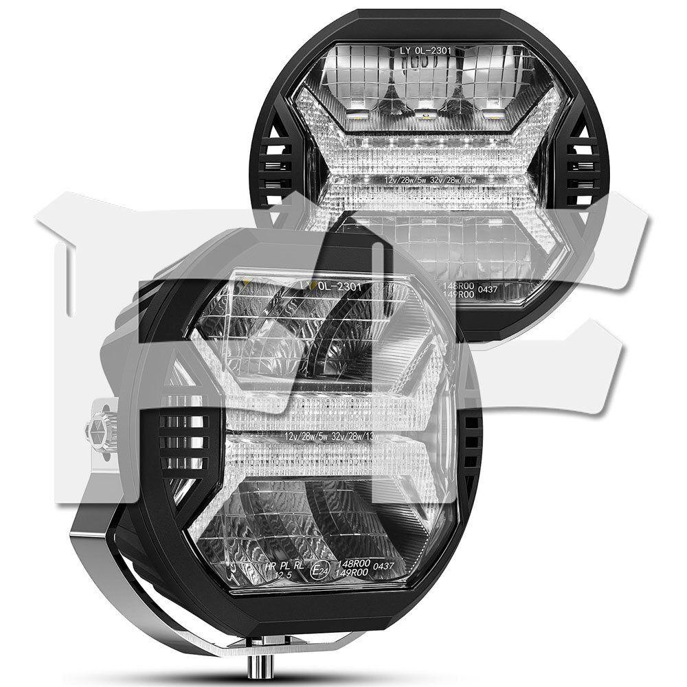 Eマーク 5.75インチ 遠距離照射 LED ワークライト 作業灯 ホワイト デイライト ホワイト タコマ ジープ ジムニー 2個 高輝度 最高品質拍卖