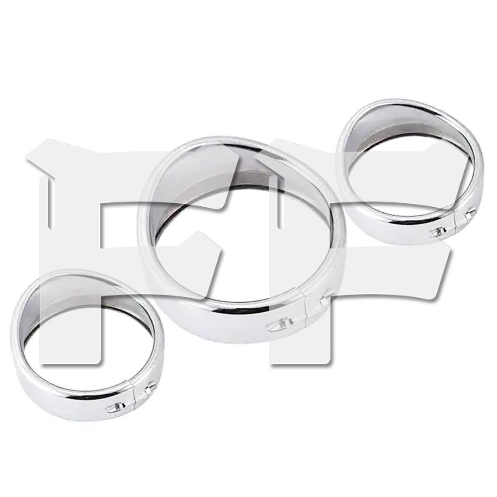 送料無料.. ハーレー ツーリング 14-23 7インチ ヘッドライト 4.5インチ フォグランプ トリム リング ランプカバー シルバー パーツ拍卖