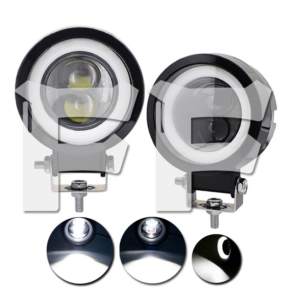 送料無料.. 3インチ 20W LED ワークライト 作業灯 ホワイト イカリング ホワイト オートバイ トラック ジープ SUV UTV ボート 汎用 2個拍卖