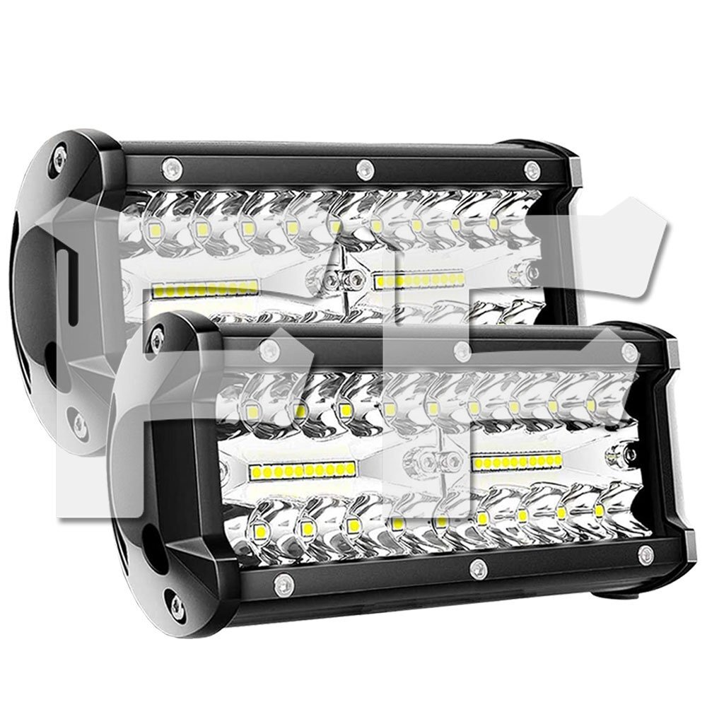 7インチ LED ワークライト 作業灯 120W 6500K ホワイト 照明 トラック SUV ボート 建設機械 12V/24V兼用 SM120W 2個 新品拍卖