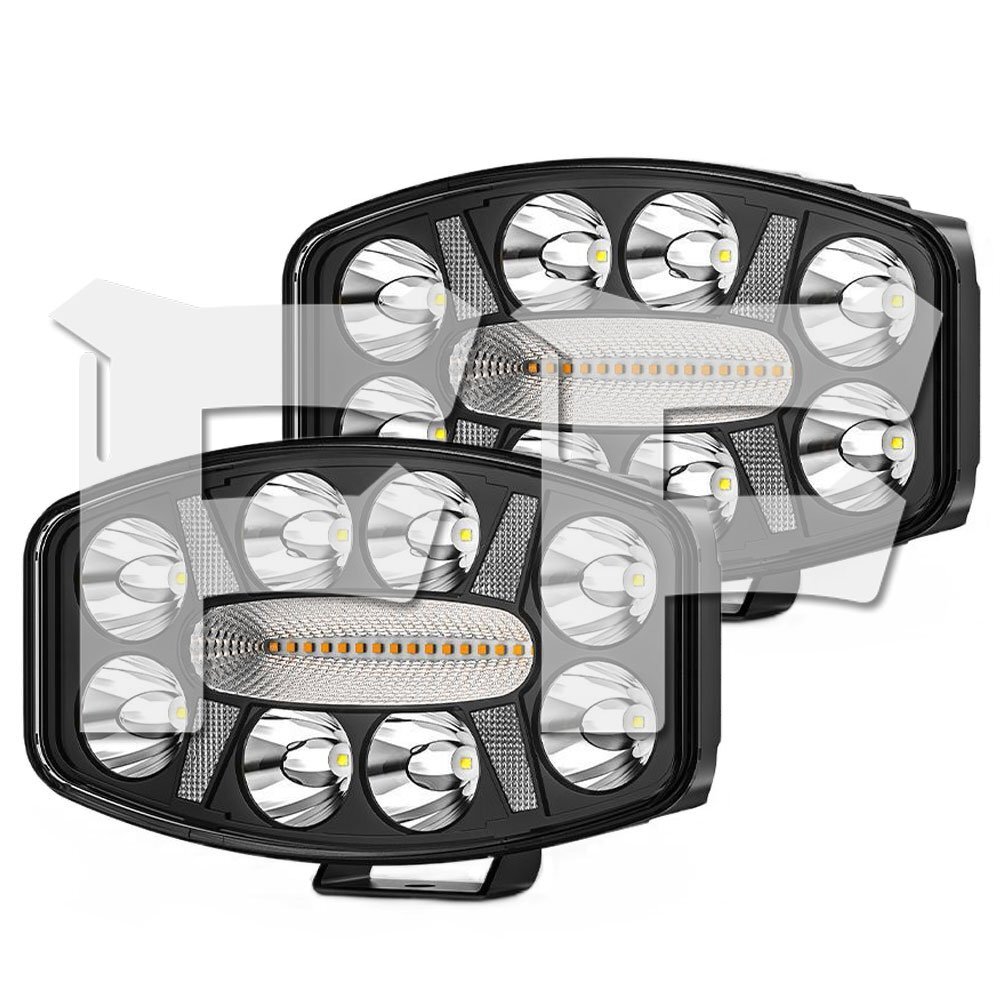 送料無料.. 10インチ 作業灯 LED ワークライト 広角ライト フラッドライト デイライト 40W 7200LM ホワイト アンバー ジープ SUV 漁船 2個拍卖