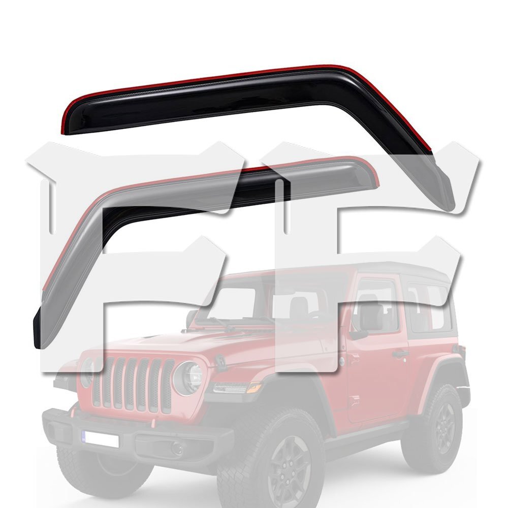 ジープ ラングラー JL 2ドア 4ドア 18-24 サイド ウィンドウ ディフレクター バイザー レインガード ダークスモーク 左右セット カスタム拍卖