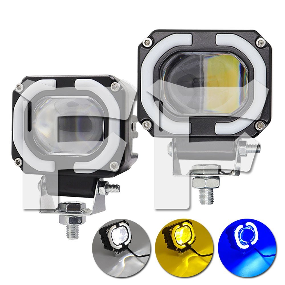 30W 3モード LED ワークライト ホワイト/イエロー イカリング/ブルー オートバイ バイク ジープ ジムニー SUV 4x4 4I30W 2個拍卖
