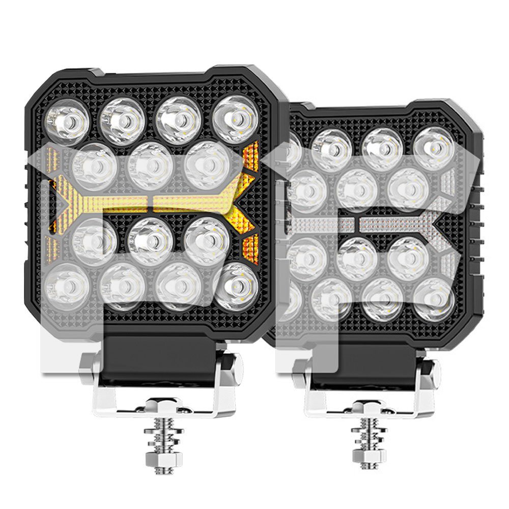 新発売 4インチ 作業灯 LED ワークライト 54W 4モード ホワイト/イエロー/白黄/ストロボ DRL 5400LM ジープ ジムニー 大型車 多用途 2個拍卖