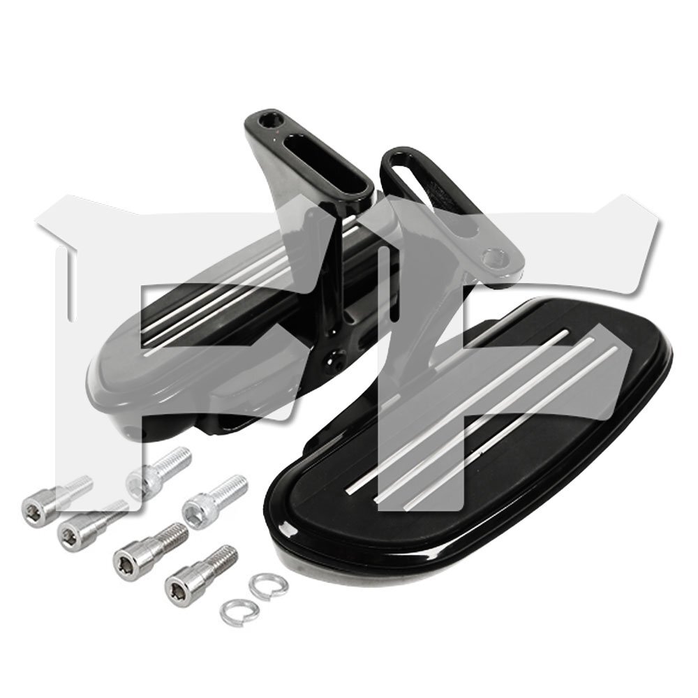 ハーレー ツーリング 93-23 助手席用 フットボード 特大フットペグ マウントキット ブラケットキット ブラック パーツ カスタム オートバイ拍卖