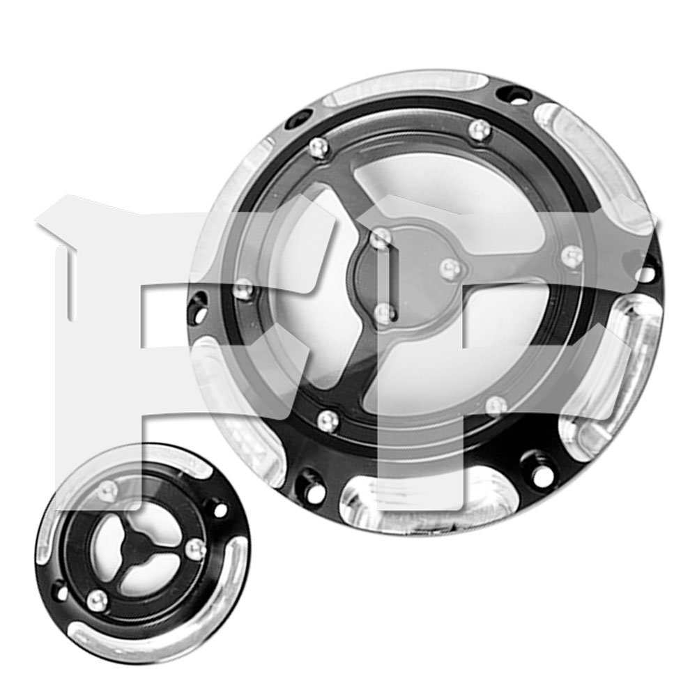 ハーレー スポーツスター XL 883 1200 2004~2017年 CNC 6穴 エンジン カバー ダービー タイマーカバー 半透明 HL-HOOD-U 新品拍卖