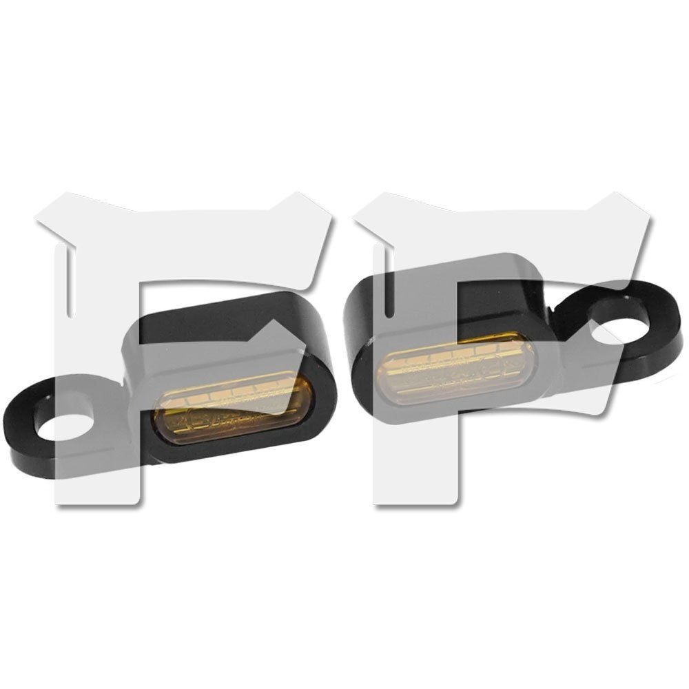 ハーレー ツーリング 14-24 ソフテイル 16-17(油圧クラッチ仕様) ミニ LED ウインカー ターンシグナル ブラック アンバー拍卖