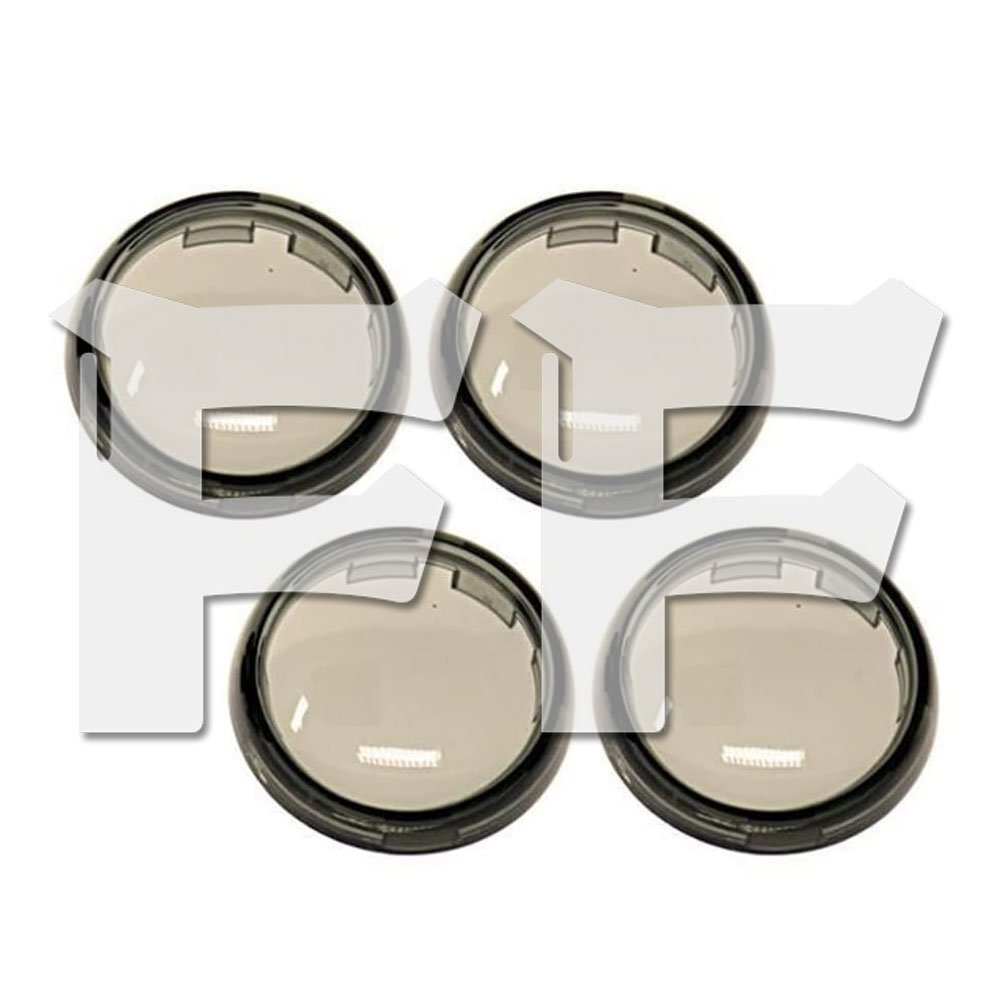 送料無料.. ハーレー スポーツスター ストリート グライド ロード キング ソフトテール グレー ウィンカー レンズ カバー 弾丸スタイル 4個拍卖