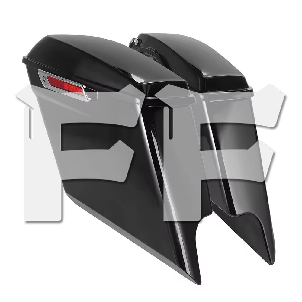 ハーレー ツーリング 14-24 5インチ ストレッチ サイドバッグ 拡張ハードサドルバッグ クロームラッチ付き パーツ カスタム拍卖