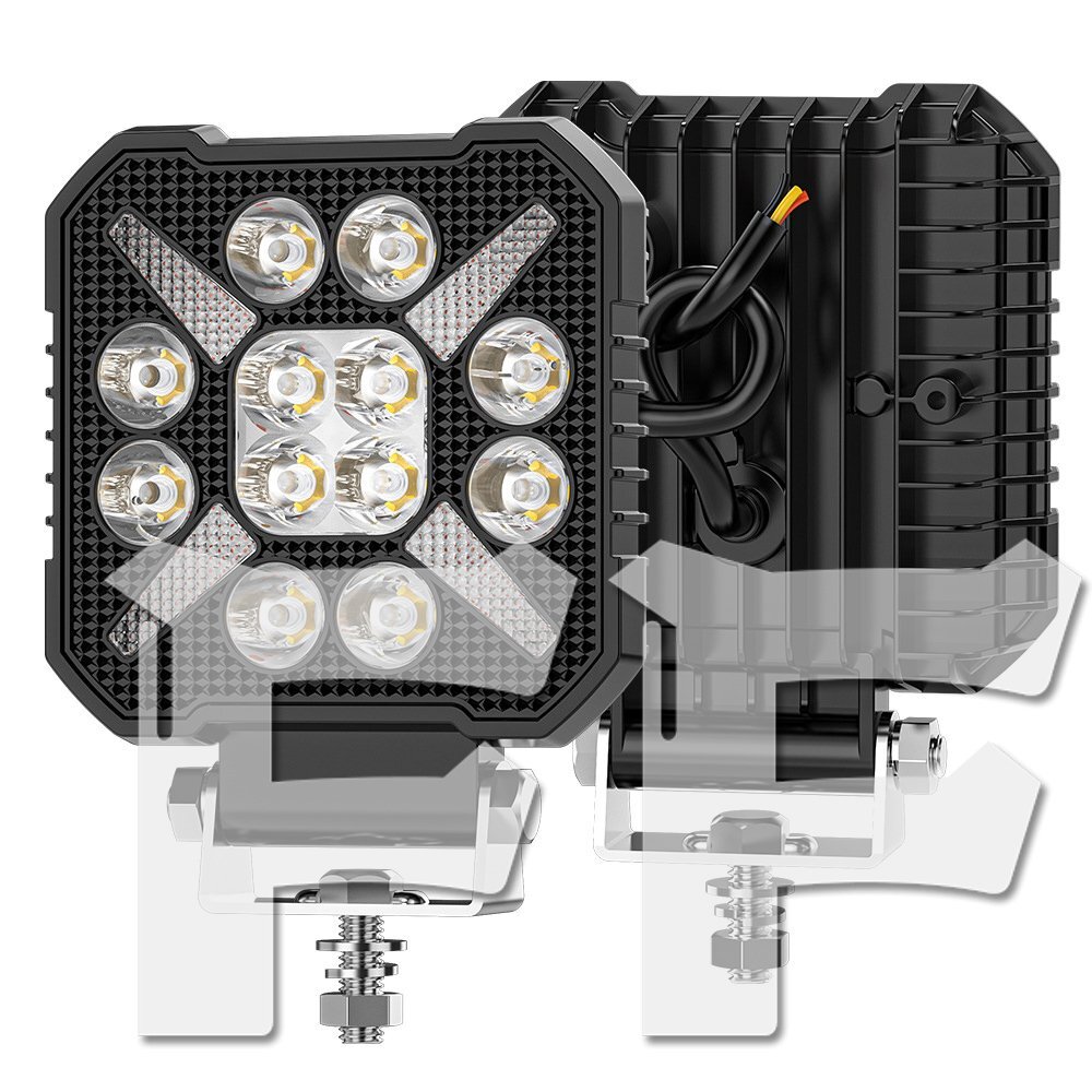 4インチ 作業灯 LED ワークライト 36W 4モード ホワイト/イエロー/白黄/ストロボ DRL 3600LM 汎用 2個 多用途 投光器 大型車 建拍卖