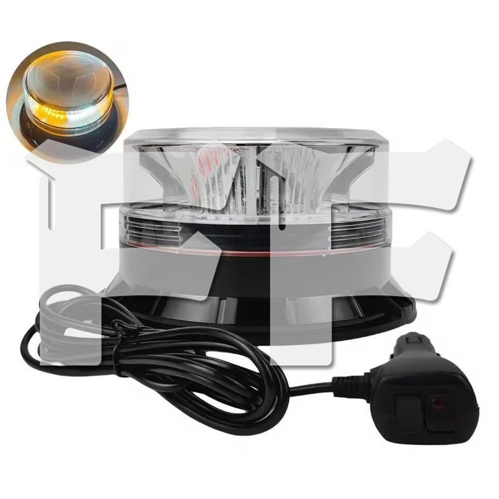 ホワイト/イエロー LED ライト ハザード 多モード ストロボ/フラッシュ/警告灯 パトロール トラック 建設機械 工事現場 1個拍卖