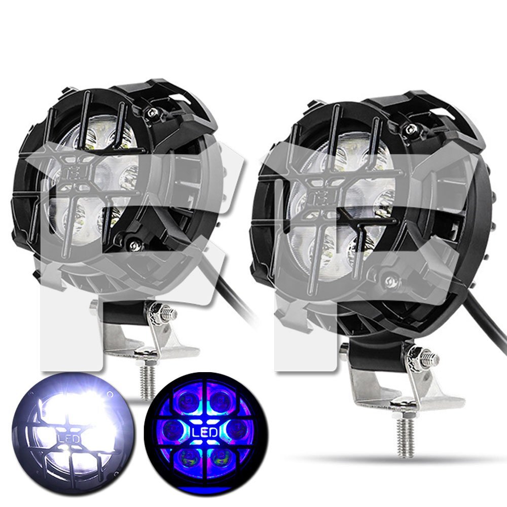 LED ワークライト 作業灯 3インチ 30W 2000LM ホワイト/ブルー スッポトライト ライトカバー付 12V/24V オートバイ SUV 2個拍卖