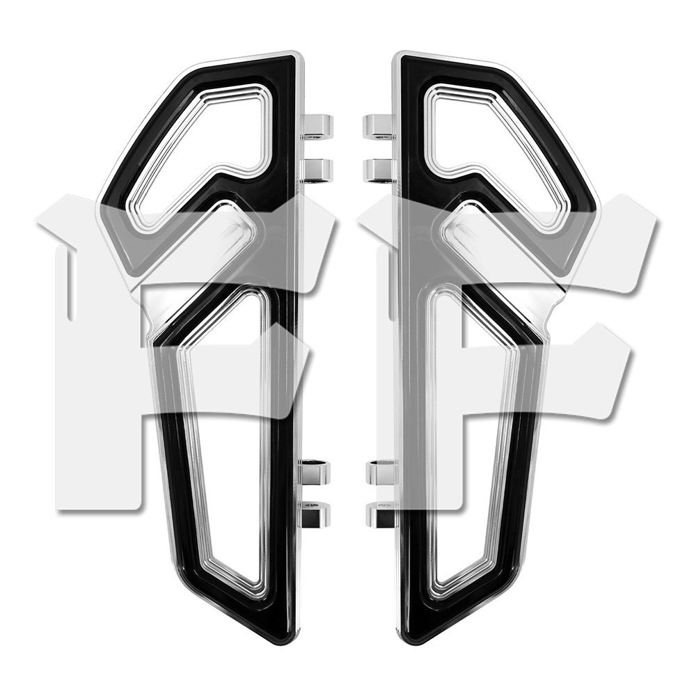 ハーレー ツーリング トライク ソフテイル フットペダル フットレスト フットペグ パッド フロアボード ラバー シルバー パーツ カスタム拍卖