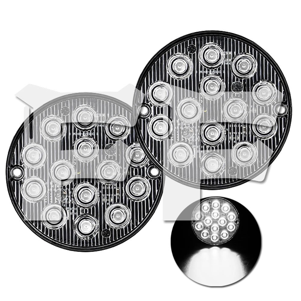 超薄型 丸型 2モード LED ライト ハザード ストロボ フラッシュ パトロール 12V/24V ホワイト 建設機械 工事現場 2個 汎用拍卖