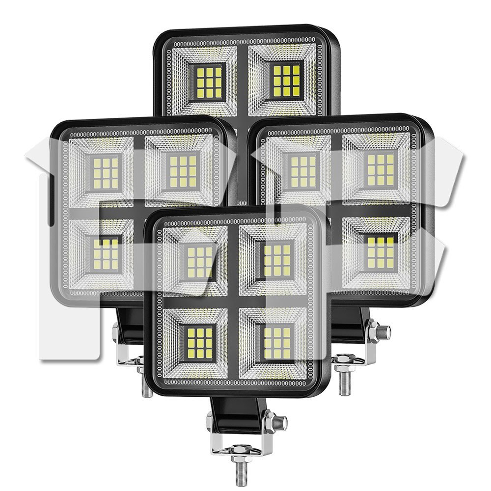 送料無料.. 36W 広角タイプ 3インチ LED 作業灯 ワークライト 6500K ホワイト 3600LM 12V/24 SUV UTV ATV ボート 建築機械 工事現場 4個拍卖