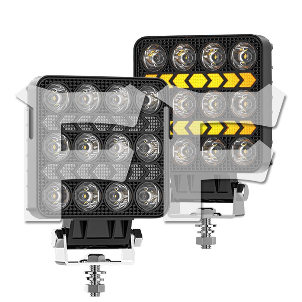 送料無料.. 4インチ 作業灯 LED ワークライト 36W 4モード ホワイト/イエロー/白黄同時/ストロボ機能 DRL 3600LM 汎用 2個 多用途 投光器拍卖